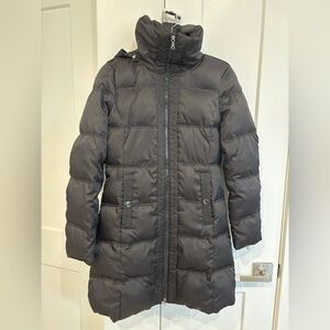 Kenneth Cole Reaction Black Puffer Coat with removable Fur Trim Hood. Size S